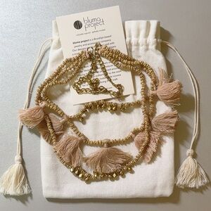 Bluma Project Layered Tassel Necklace - Sand